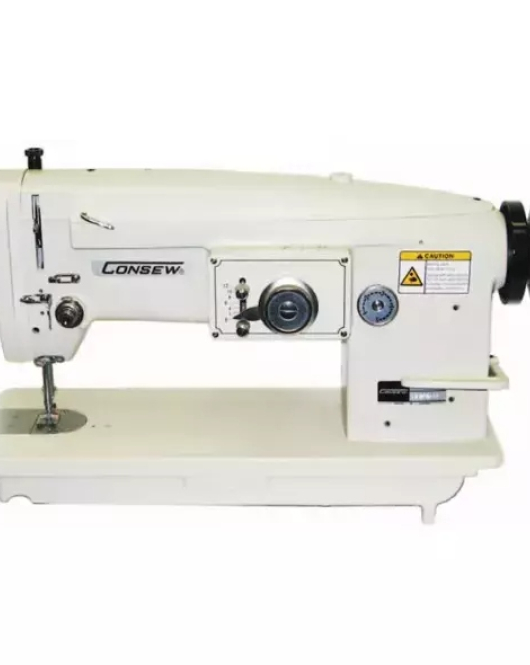 Consew 199RB single-needle, drop-feed, straight stitch, zigzag & large bobbin Stitch Type-3A w/ Table & Servo Motor Consew 199RB single-needle, drop-feed, straight stitch, zigzag & large bobbin Stitch Type-3A w/ Table & Servo Motor