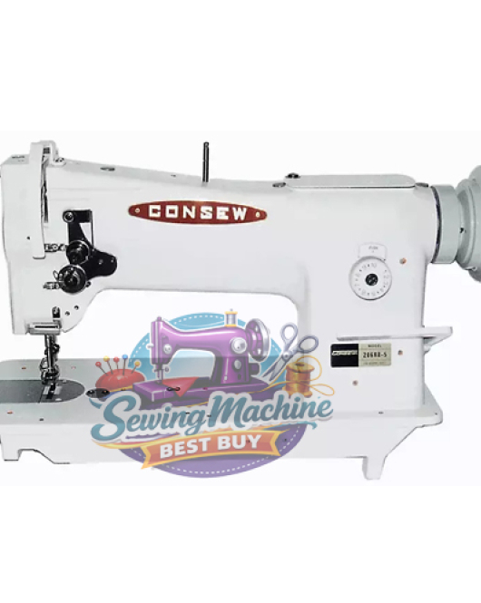 Consew 206RB-5 Triple Feed Heavy Duty Single Needle Drop Feed Lockstitch​ Upholstery Industrial Sewing Machine With Table and Servo Motor