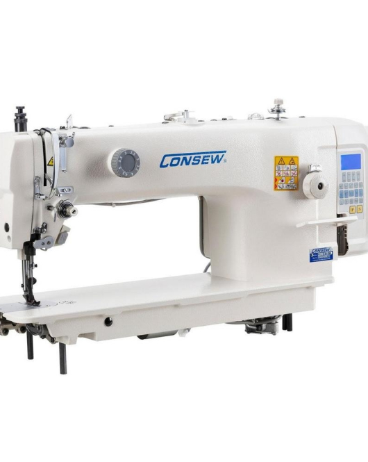 Consew 2206RB-14-7-DD-1 Single Needle Direct Drive Compound Walking Foot Sewing Machine with Complete Tabling