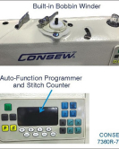 Consew 7360R-7DD Sewing Machine with Assembled Table and Motor