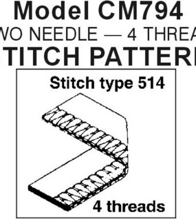 Consew CM794-2 Chainstitch Overlock Sewing Machine with Assembled Table and Servo Motor