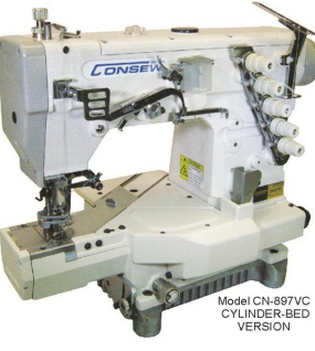 Consew CN897CV-1 Thread Coverstitch Machine with Assembled Table and Servo Motor