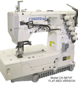 Consew CN-897VF V-series High Speed Coverstitch Industrial Sewing Machine With Table and Servo Motor