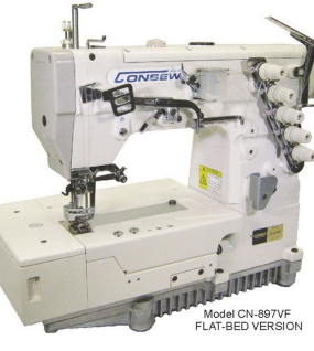 Consew CN-897VF V-series High Speed Coverstitch Industrial Sewing Machine With Table and Servo Motor