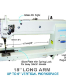 Consew Premier 1255RBLH-18 Long Arm Machine with Assembled Table and Servo Motor