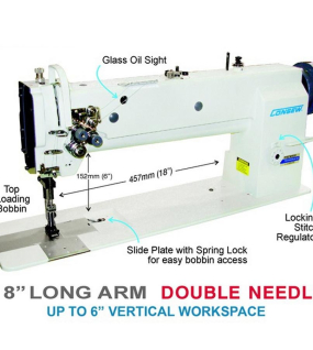 Consew Premier 2339RBLH-18 Double Needle Long Arm With Assembled Table and Servo Motor