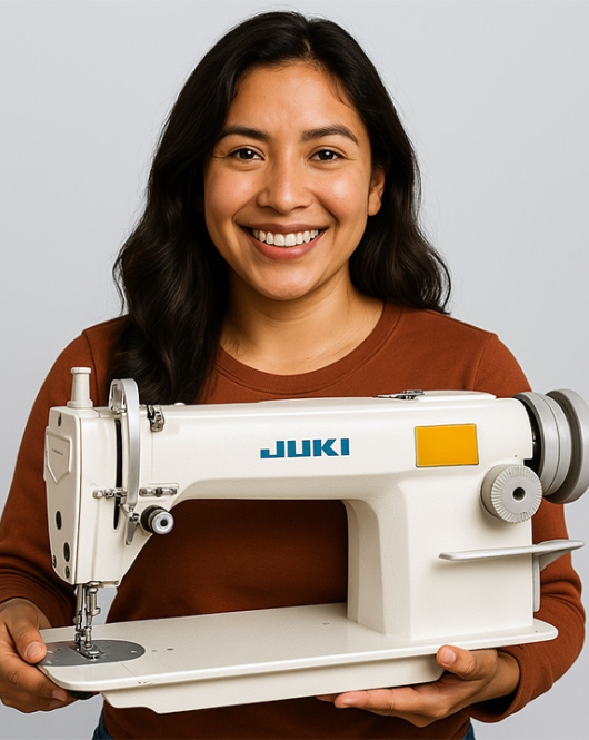 JUKI DDL-5550N High-Speed Single Needle Lockstitch Industrial Sewing Machine With Table and Servo Motor