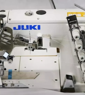 Juki MF-7523 - 3 Needle Coverstitch Industrial Machine w/ Table & Motor (Table Comes Assembled)
