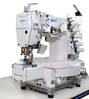 Juki MF-7923 - 3 Needle Coverstitch Cylinder Bed Industrial Machine w/ Table & Motor